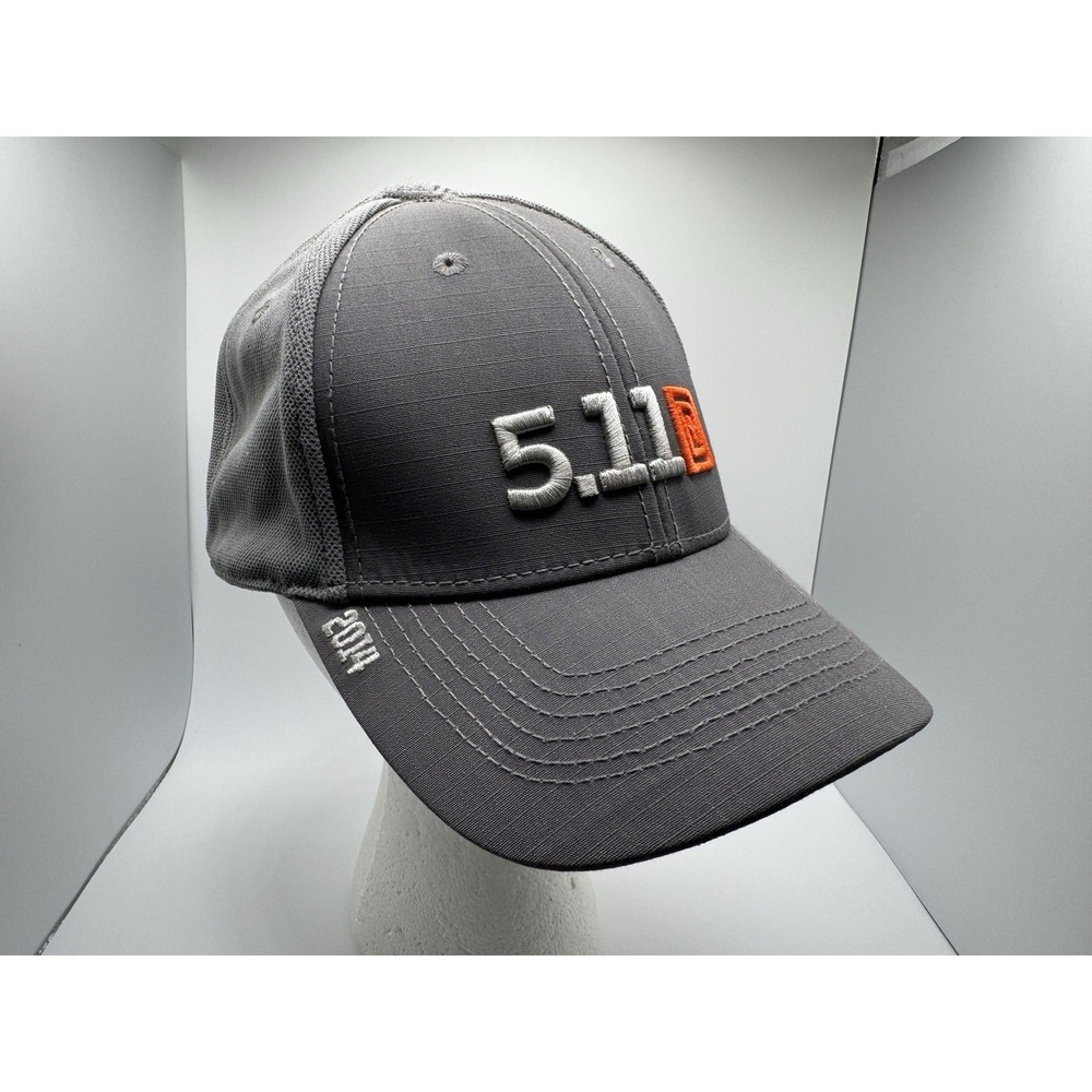5.11 Tactical Adjustable Hat Cap Adult Gray Orange 2014 Outdoor Basic Mens - Picture 3 of 11